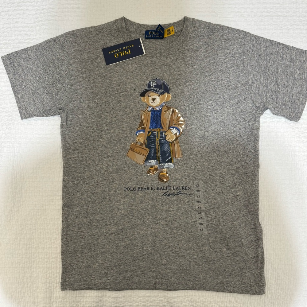 Ralph Lauren Gray women’s  T-Shirt with Bear Graphic
